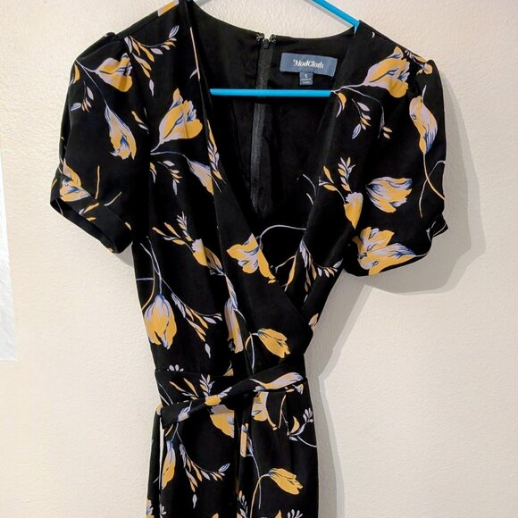 Modcloth Faux-Wrap Floral Dress - Picture 1 of 4